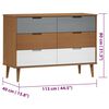 vidaXL Drawer Cabinet MOLDE Brown 113x40x80 cm Solid Wood Pine