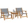 vidaXL Garden Chairs with Table 3 pcs Black 45 x 45 x 40 cm