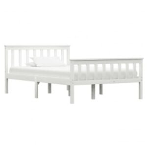 vidaXL Bed Frame without Mattress White Solid Pinewood 120x200 cm