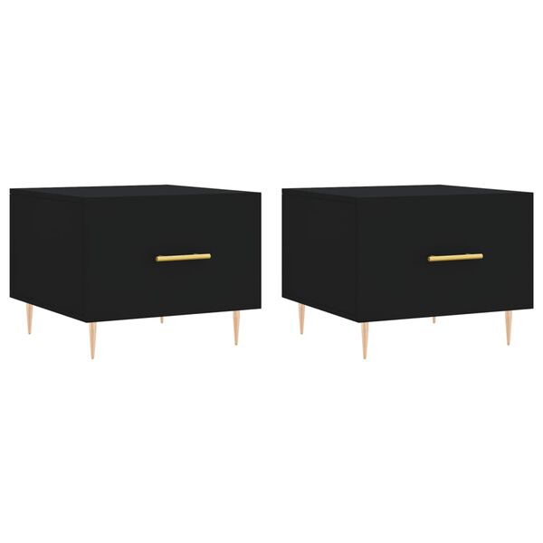 vidaXL Coffee Tables 2 pcs Black 50x50x40 cm Engineered Wood
