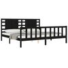 vidaXL Bed Frame without Mattress Black 200x200 cm Solid Wood Pine