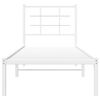 vidaXL Metal Bed Frame without Mattress with Headboard White 75x190cm