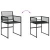 vidaXL 5 Piece Garden Dining Set Black Poly Rattan