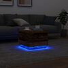 vidaXL Coffee Table with LED Lights Old Wood 50x50x40 cm