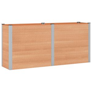 vidaXL Garden Raised Bed Brown 200 x 50 x 91 cm WPC and Aluminium