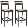 vidaXL Bar Stool 2 pcs Light Brown and Beige