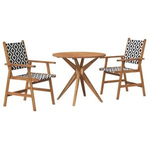 vidaXL 3 Piece Garden Dining Set Solid Wood Acacia