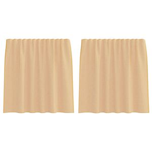 vidaXL Voile Curtains with Rod Pockets 2 pcs Sand