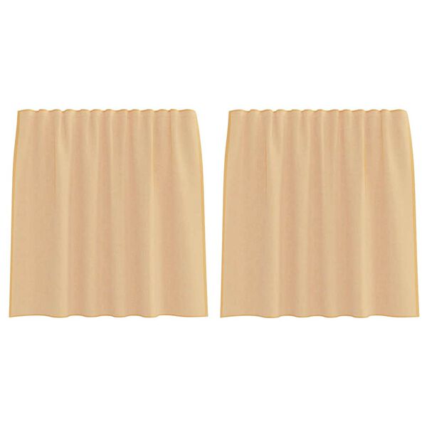 vidaXL Voile Curtains with Rod Pockets 2 pcs Sand