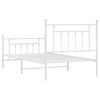 vidaXL Metal Bed Frame without Mattress with Footboard White 100x190cm