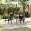 vidaXL Garden Dining Set with Cushion 5 pcs Black Poly Rattan