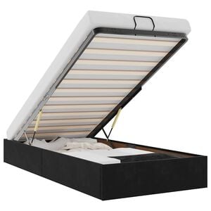 vidaXL Ottoman Bed Frame No Mattress Black Single Velvet