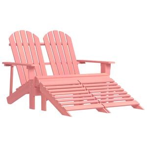 vidaXL Garden Chair | Pink | Solid fir wood | Large | Detachable