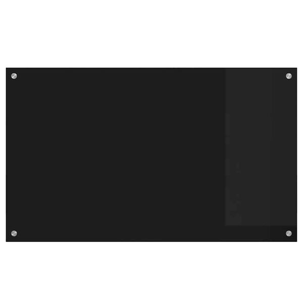 vidaXL Kitchen Backsplash Black 100 x 60 cm Tempered Glass