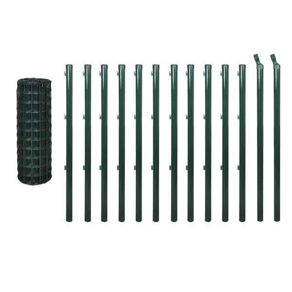 vidaXL Euro Fence Steel 25x1.5 m Green