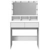 vidaXL Dressing Table with LED White 80x41x134.5 cm