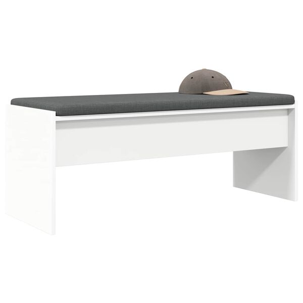 vidaXL Hall Bench with Cushion White 103 x 38 x 40 cm