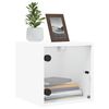 vidaXL Bedside Cabinet with Glass Door White 35x37x35 cm