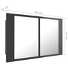 vidaXL LED Bathroom Mirror Cabinet High Gloss Grey 80x12x45 cm Acrylic