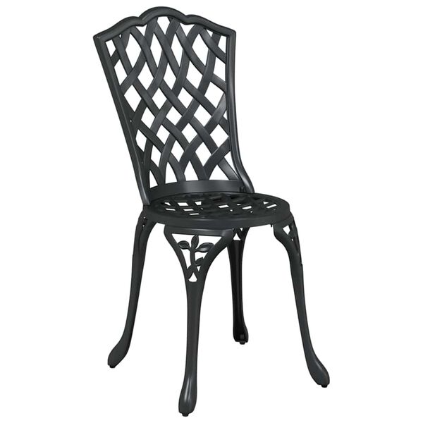 vidaXL Garden Chair 2 pcs Black 55 x 56.5 x 91cm Aluminium
