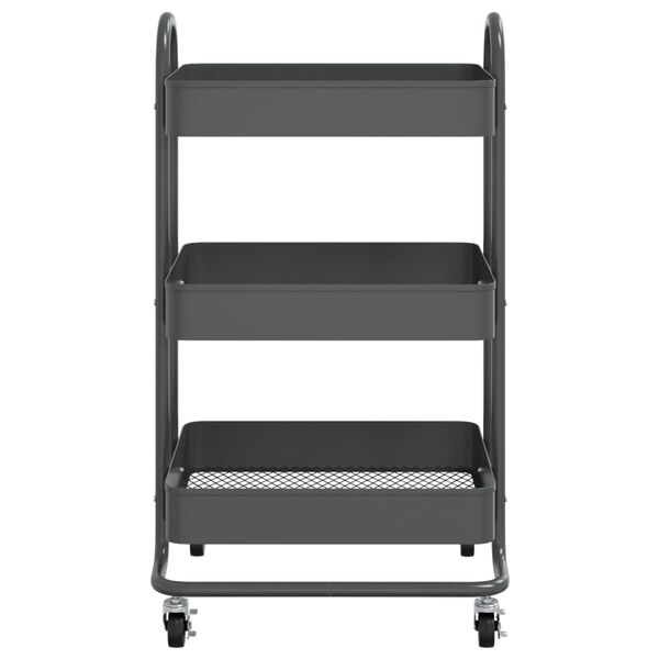 vidaXL 3-Tier Trolley Anthracite 43x34x79 cm Steel