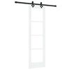vidaXL Sliding Door White 61 x 198.5 cm Solid Pine Wood and Glass