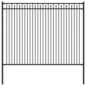 vidaXL Spike Fence Black 200 x 200 cm Powder-Coated Steel