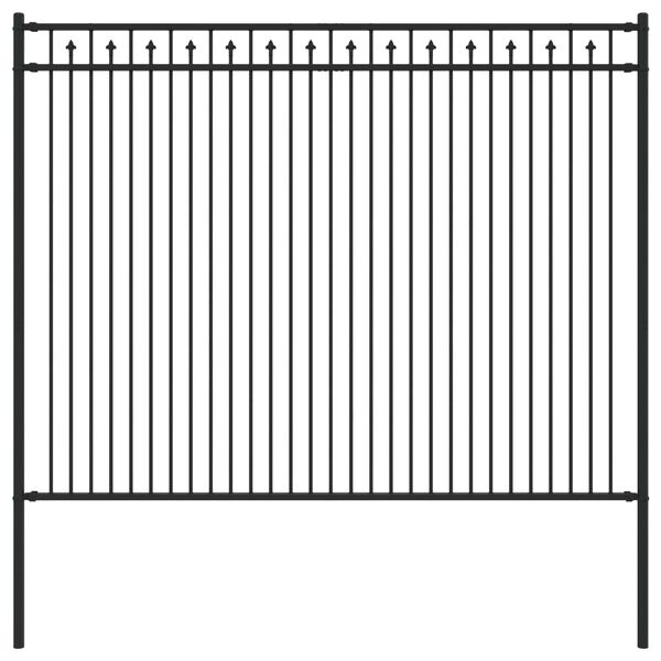 vidaXL Spike Fence Black 200 x 200 cm Powder-Coated Steel