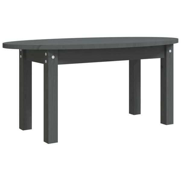 vidaXL Coffee Table Grey 80x40x35 cm Solid Wood Pine