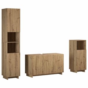 vidaXL Bathroom Cabinet Set 3 pcs Artisan Oak Engineered Wood