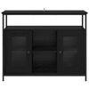 vidaXL Sideboard Black Oak 100 x 35 x 80 cm Engineered Wood