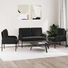 vidaXL Sofa Sets with Cushion 3 pcs Black 115 x 56 x 80 cm Plywood