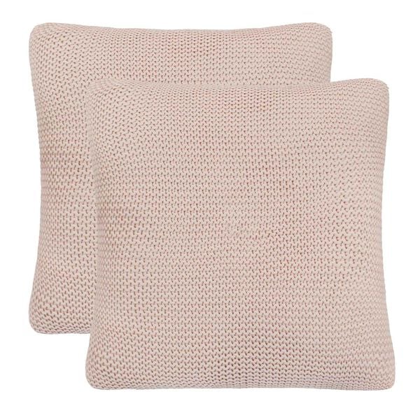 vidaXL Throw Pillow Basketweave 2 pcs Pink 45 x 45 cm Cotton