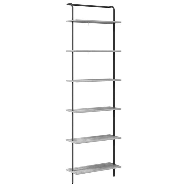 vidaXL Bookshelf Grey Sonoma 60 x 24 x 203 cm Engineered wood