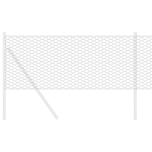 vidaXL Hexagon Fence Grey 0.4 x 100 m PVC