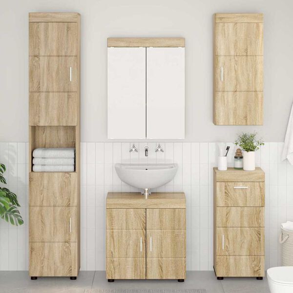 vidaXL Bathroom Wall Cabinet TULUM Sonoma Oak 37 x 24.5 x 86 cm