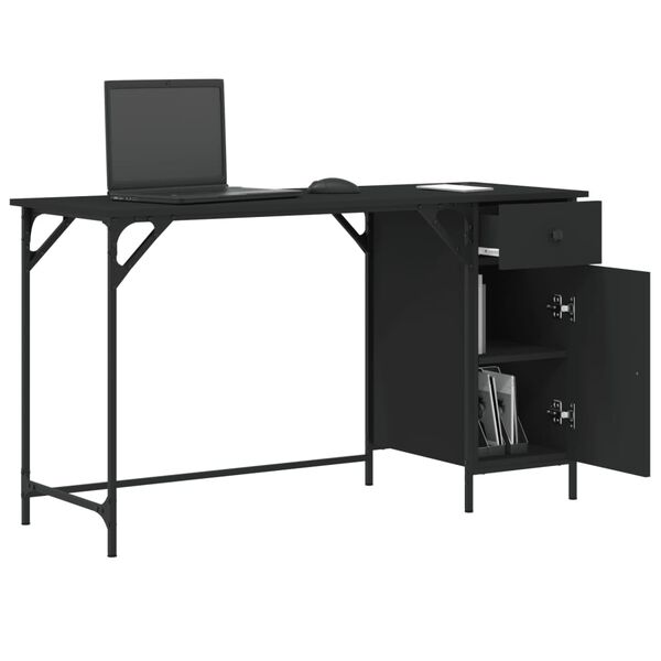 vidaXL Computer Desk Black 131x48x75 cm Engineered Wood