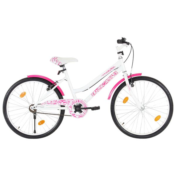 vidaXL Kids Bike 24 inch Pink and White
