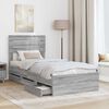 vidaXL Bed Frame with Drawer Grey Sonoma 100 x 200 cm Engineer Wood