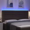 vidaXL LED Headboard with LED Strip Lights Dark brown 200 cm Fabric