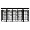 vidaXL Outdoor Dog Kennel with Roof Steel 9.22 m²