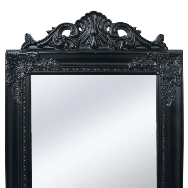 vidaXL Free-Standing Mirror Baroque Style 160x40 cm Black