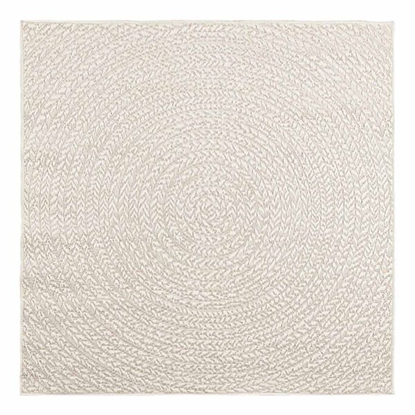 vidaXL Rug ZIZUR Cream 120x120 cm Jute Look Indoor and Outdoor