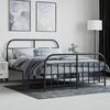 vidaXL Metal Bed Frame without Mattress with Footboard Black 140x200cm