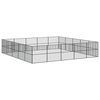 vidaXL Dog Playpen 20 Panels Black Galvanised Steel