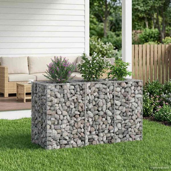 vidaXL Gabion Raised Bed Silver 130 x 50 x 80 cm Galvanised Steel