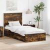 vidaXL Bed Frame with Headboard Smoked Oak 90 x 200 cm Engineered Wood