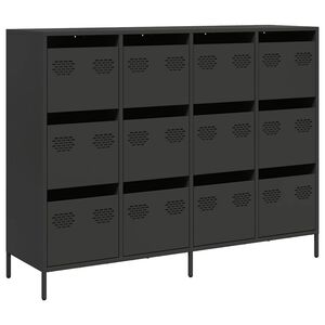 vidaXL Sideboard Black 135x39x103.5 cm Cold-rolled Steel