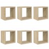 vidaXL Wall Cube Shelves 6 pcs Sonoma Oak 22x15x22 cm