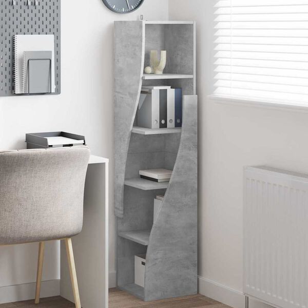 vidaXL Corner Cabinet Concrete Grey 32x32x140cm Engineered Wood